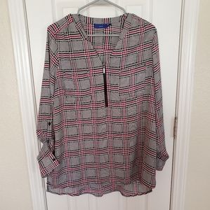 Apt. 9 Black and Pink 3/4 length Blouse